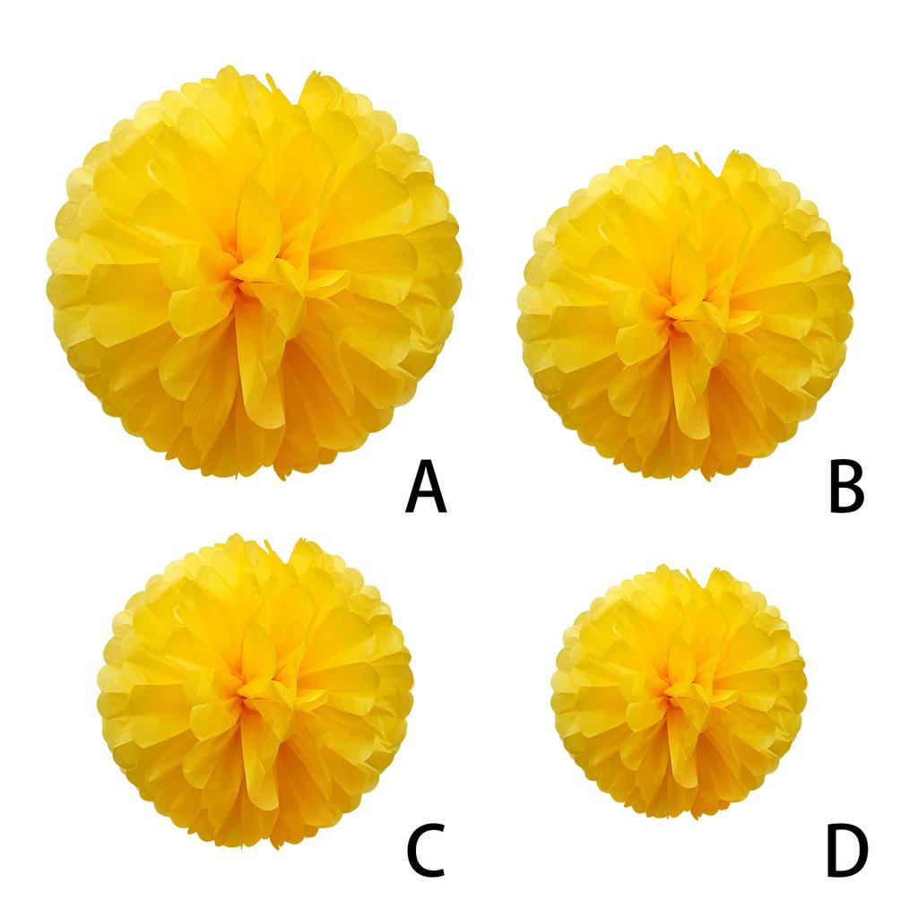 1pcs Set 7.8inch Yellow Paper Hanging Flowers For Birthday Party Paper Flowers Decorations Pom Pom Paper