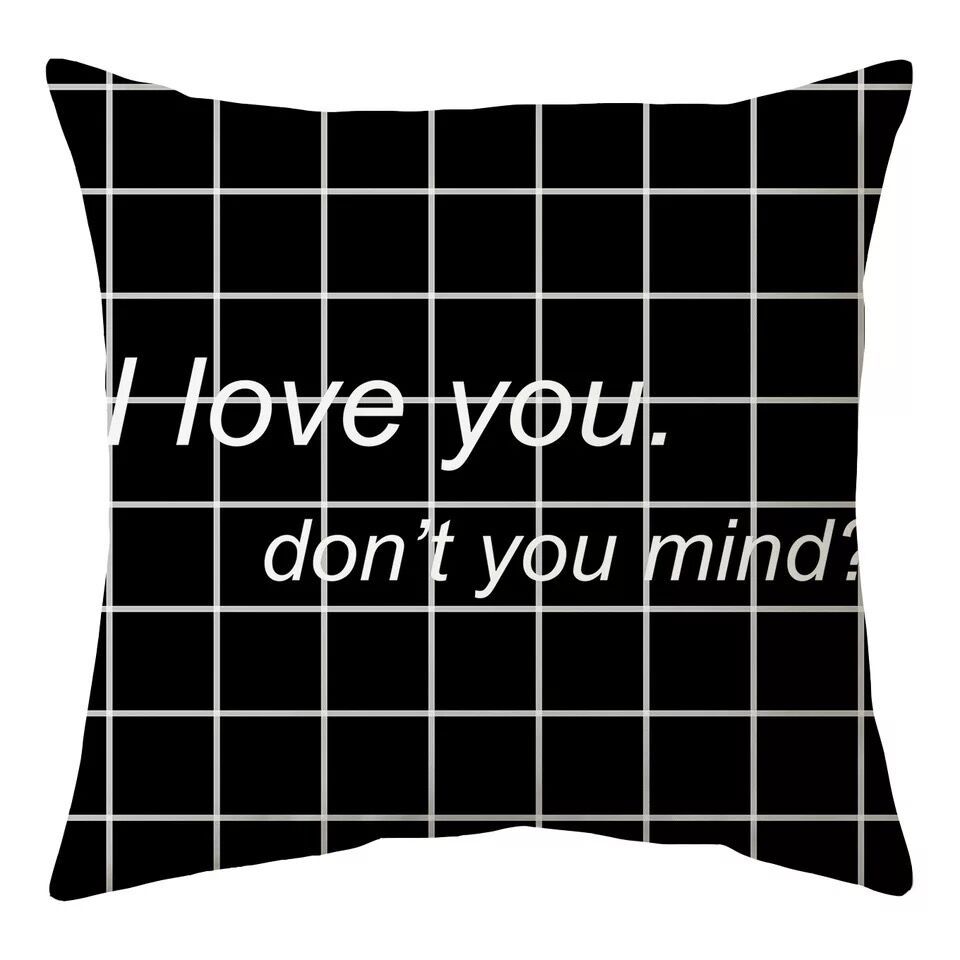 Nordic Black and White Simple Style Geometric Abstract Pillow Case Peach Leather Fleece Home Sofa Pillow Quilt Cushion