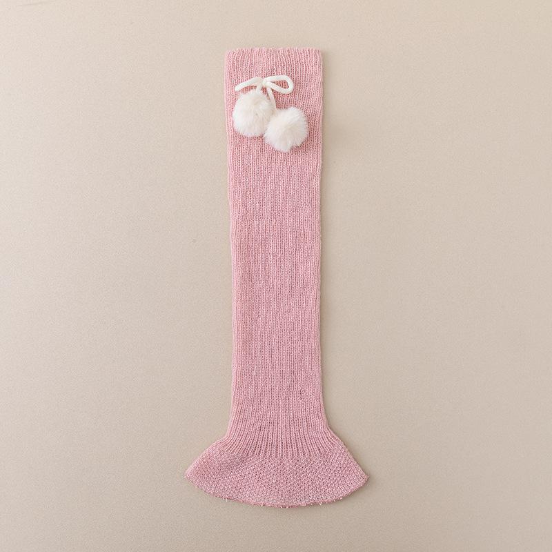 Female Autumn and Winter Fashion New Knitted Ball Leg Cover Pile Socks