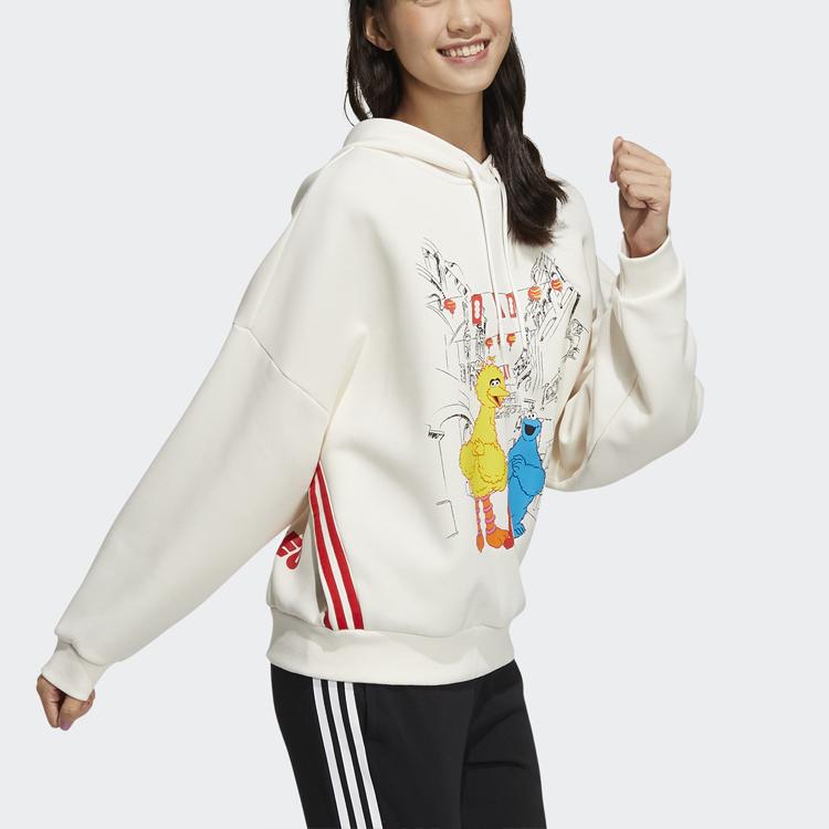 Adidas Neo X Sesame Street Co-Branded Cartoon Graphic Hoodie Women Hoodie White HD7279