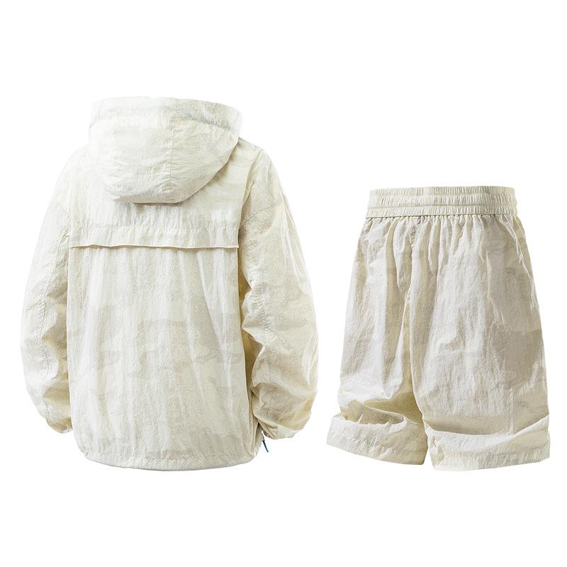 2026 Men's Summer Sun Protection Sports Set: Hooded Jacket & Shorts