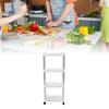Rolling Cart Widened PP Stainless Steel 4 Tier with Wheels Storage Trolley for Bathroom Toilet Living Room Kitchen
