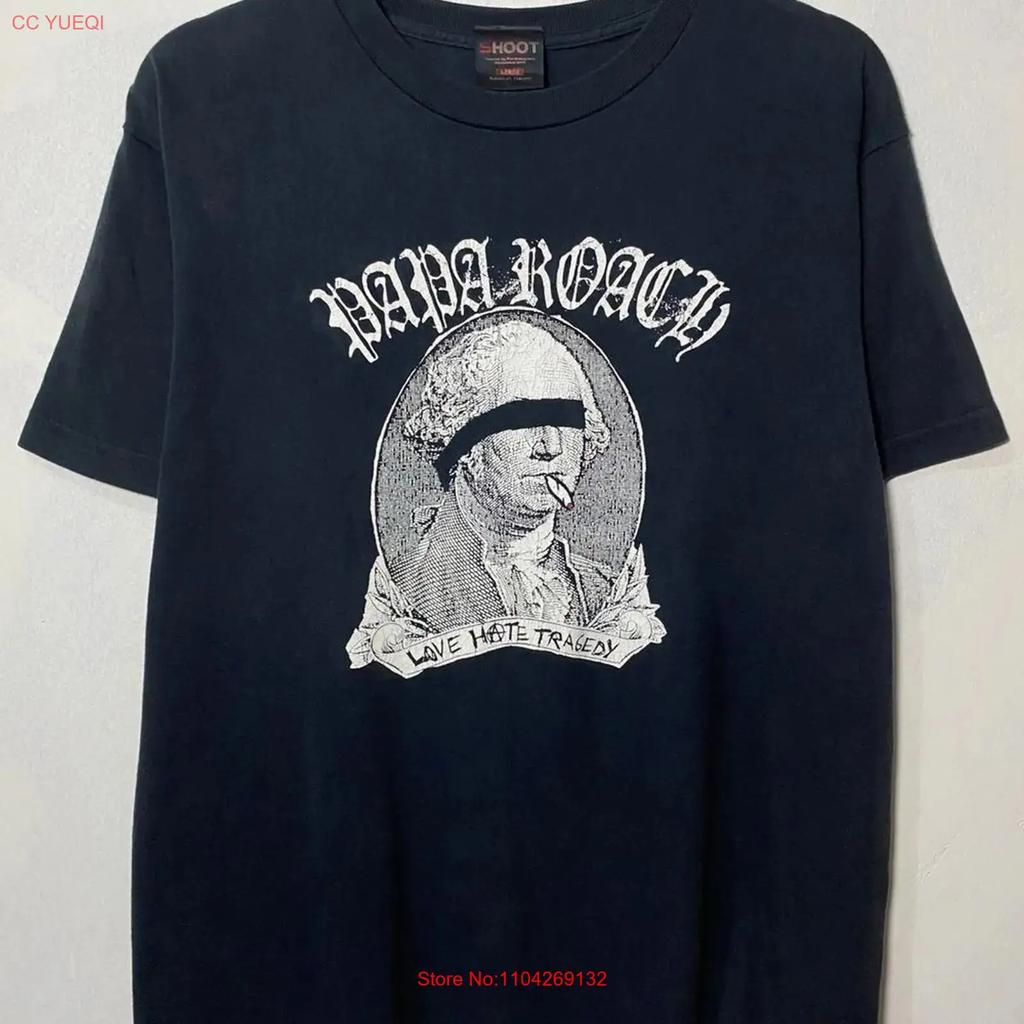Vintage Papa Roach 2002 Tour Schwarzes T-Shirt S 5XL Wa2266 Vintage Lässig Weich Leicht Streetwear Bequem Grafik