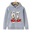 Viral "67 Vibe" Warm Kids Hoodie Toddler Hooded Sweatshirt for Boys Girls Fashionable Funny Children's Sweatshirt Christmas Gift