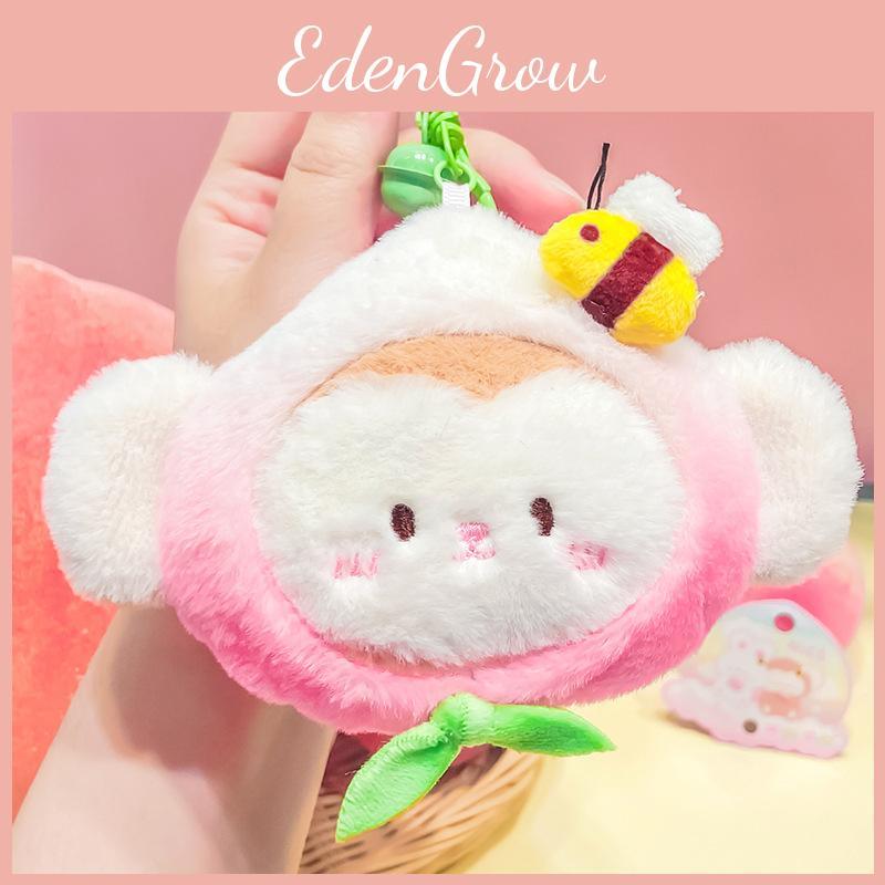 Jinnew Plush Coin Purse Keychain Adorable Cartoon Design For Stylish Key Accessories