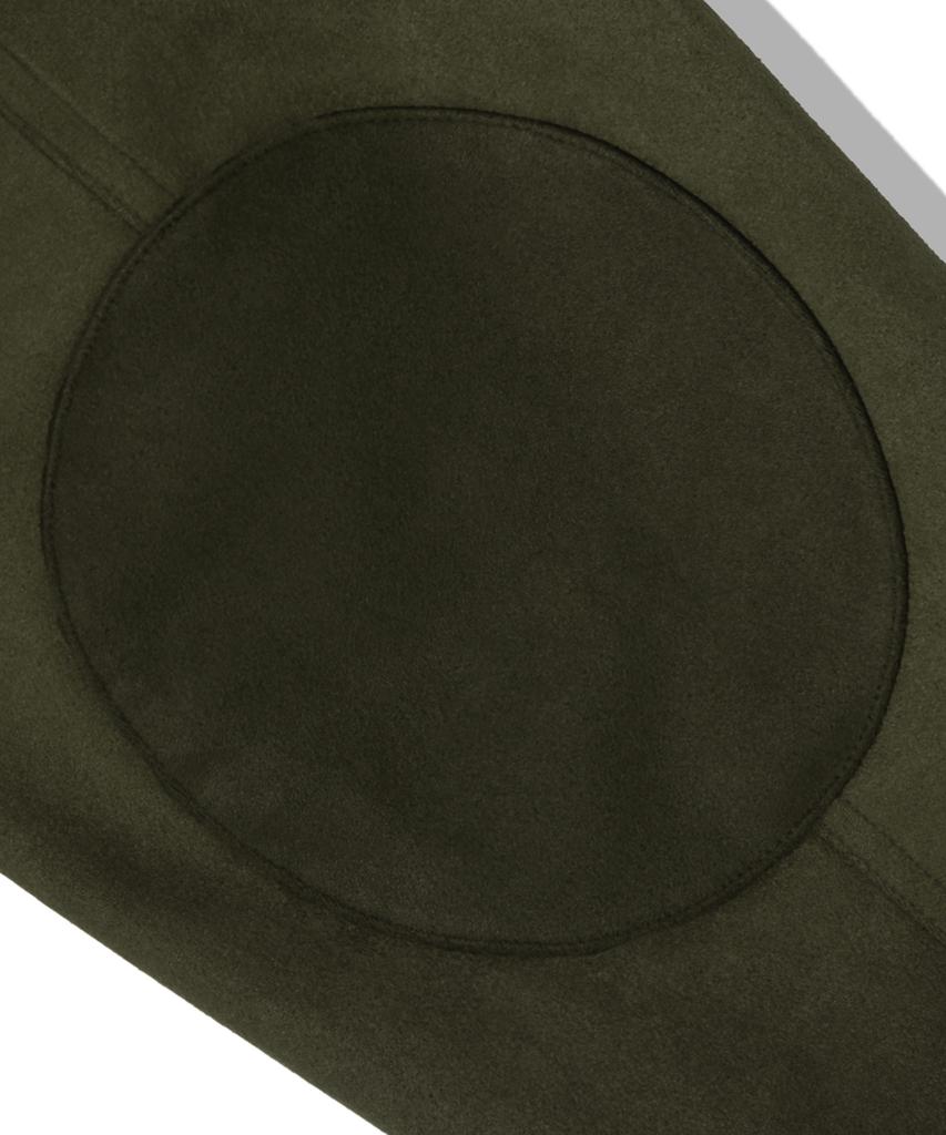 Trillion Suede Elbow Patch 3-Button Blazer Jacket [Khaki]