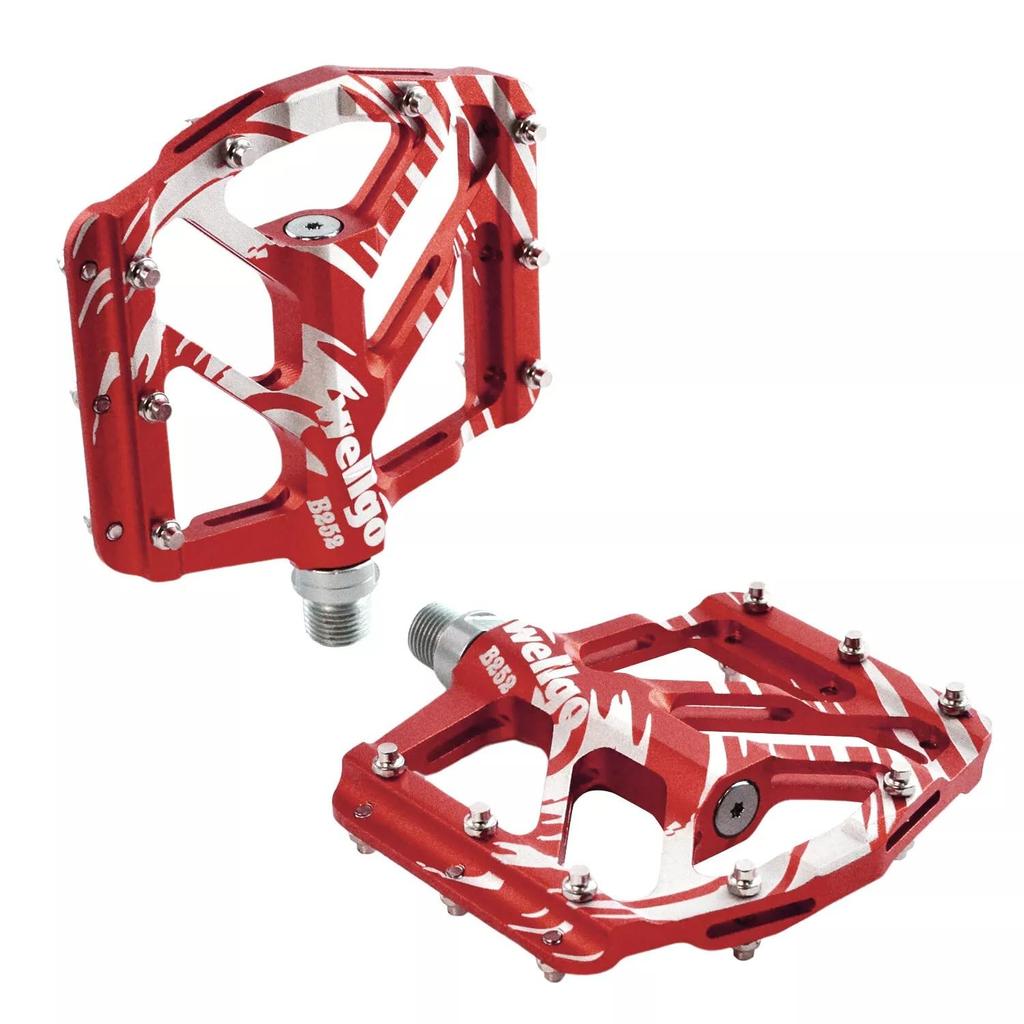 Wellgo B252 Flat Pedals Low Profile Design, Red,WE3094