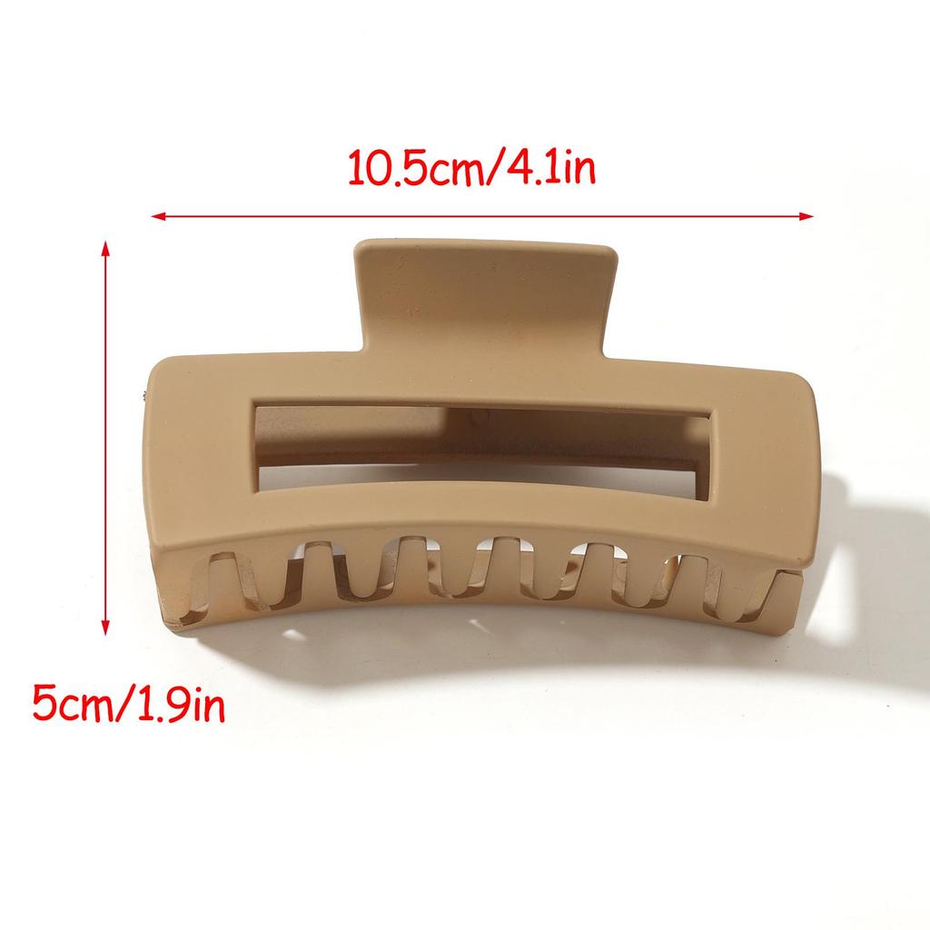 Large Coffee Frosted Hair Claw for High Ponytail and Back of Head Styling