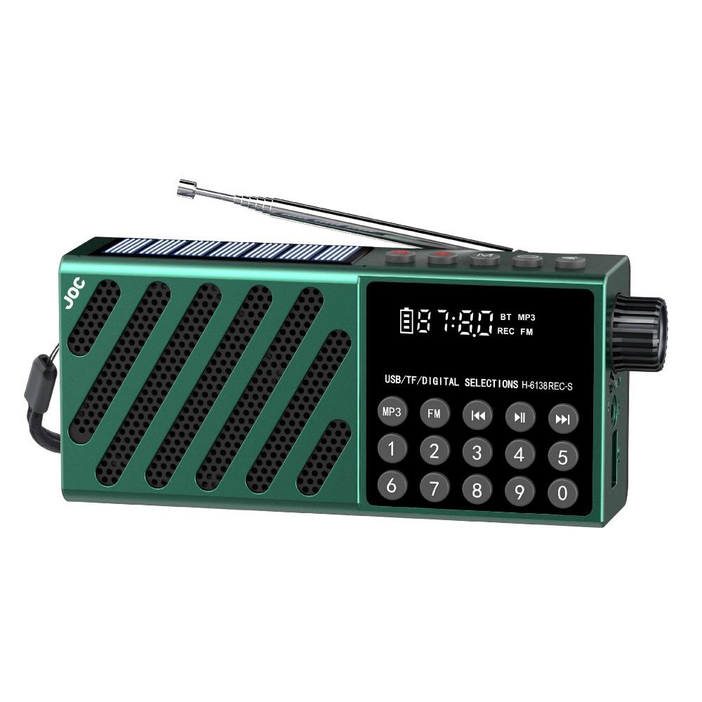 Solar Charging FM Radio Receiver USB TF Card Wireless Bluetooth Speaker Pocket Digital Player