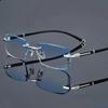 New Cut Edge Reading Glasses Frameless Trend Anti-blue Light Presbyopia Glasses Anti-fatigue Hyperopia Glasses for The Elderly