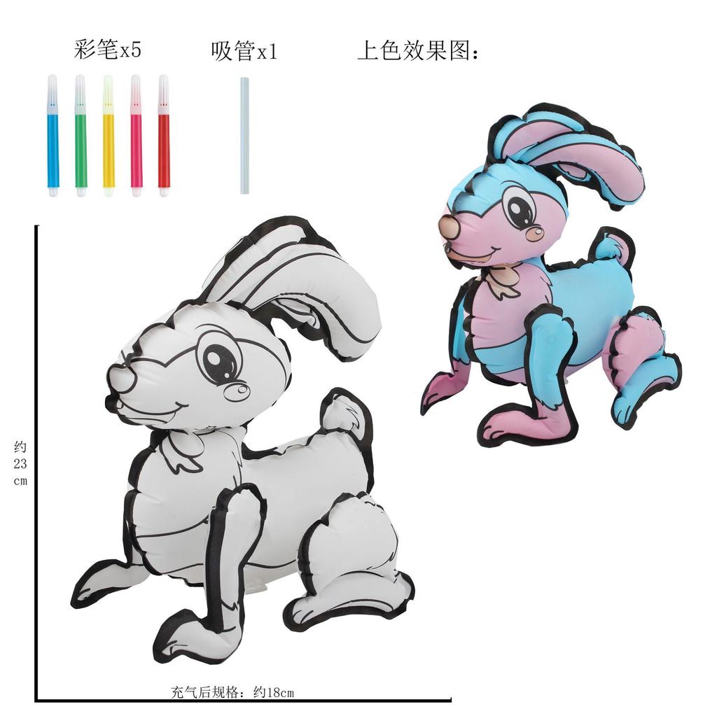 Children'S Handmade Painting Diy Creative Hand-Painted Parent-Child Activity Blank Coloring Graffiti Dinosaur Inflatable Toy