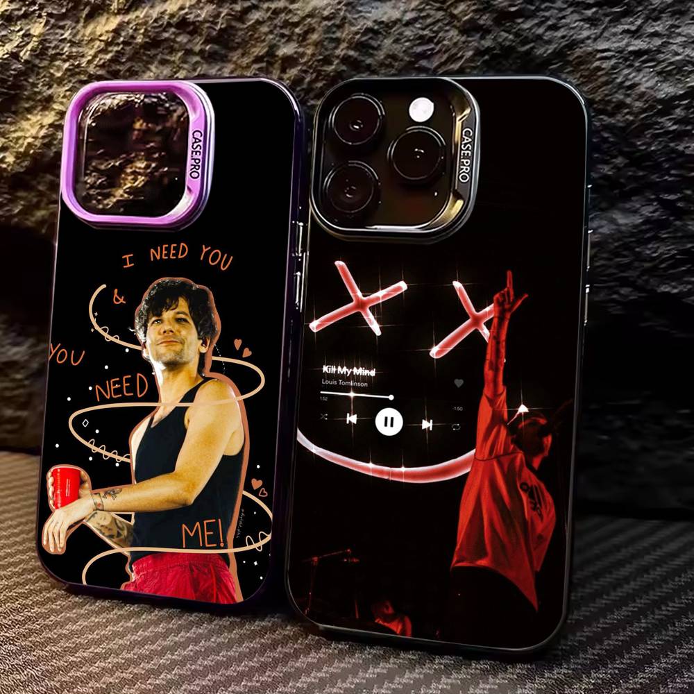 L-Louis T-Tomlinson Singer Colorful Silver Back Phone Case For IPhone 17 16 15 14 13 12 11 Plus Pro Max Plus
