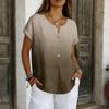 Women's Casual, Loose-Fit, And Stylish Short-Sleeve Cotton-Linen Top