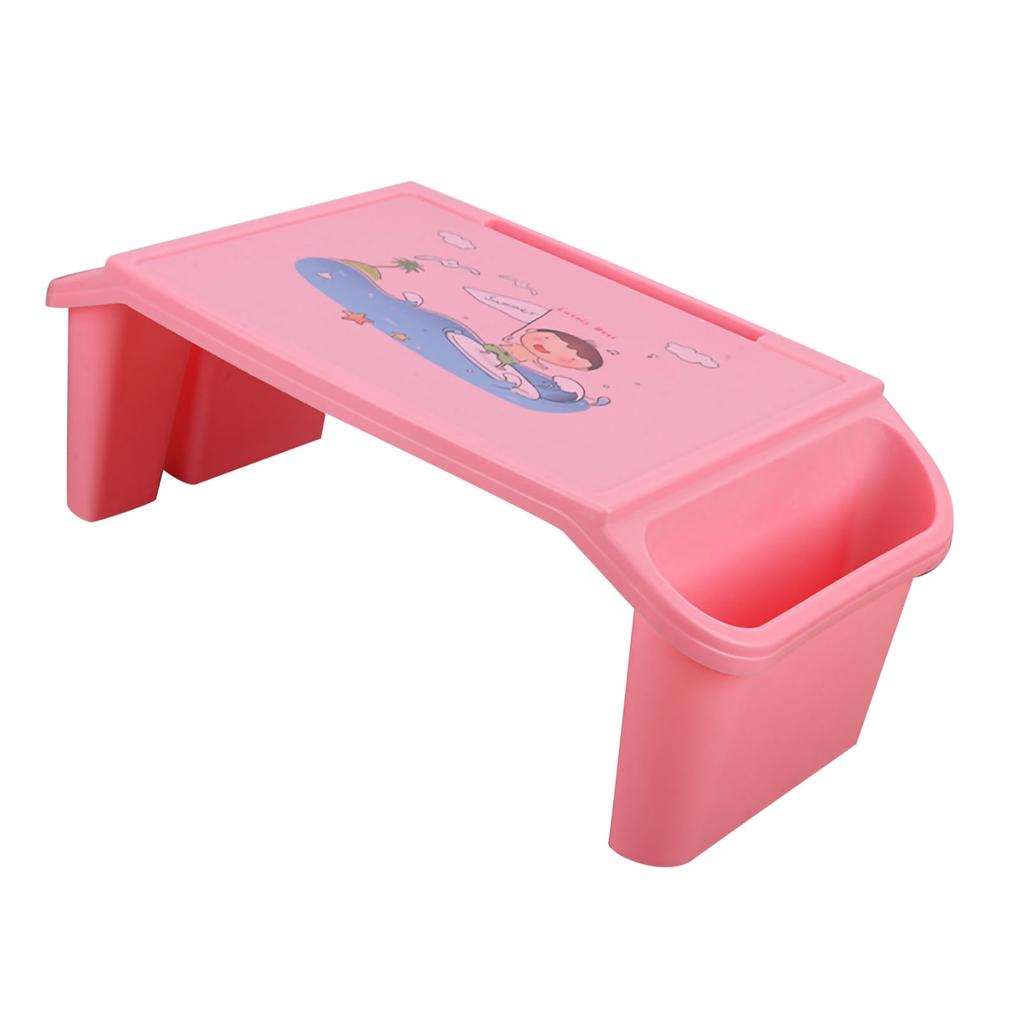 Laptop Bed Desk Bridge Storage Design Smoother Edges Minimalist Study Bed Desk for College Students Home School Pink