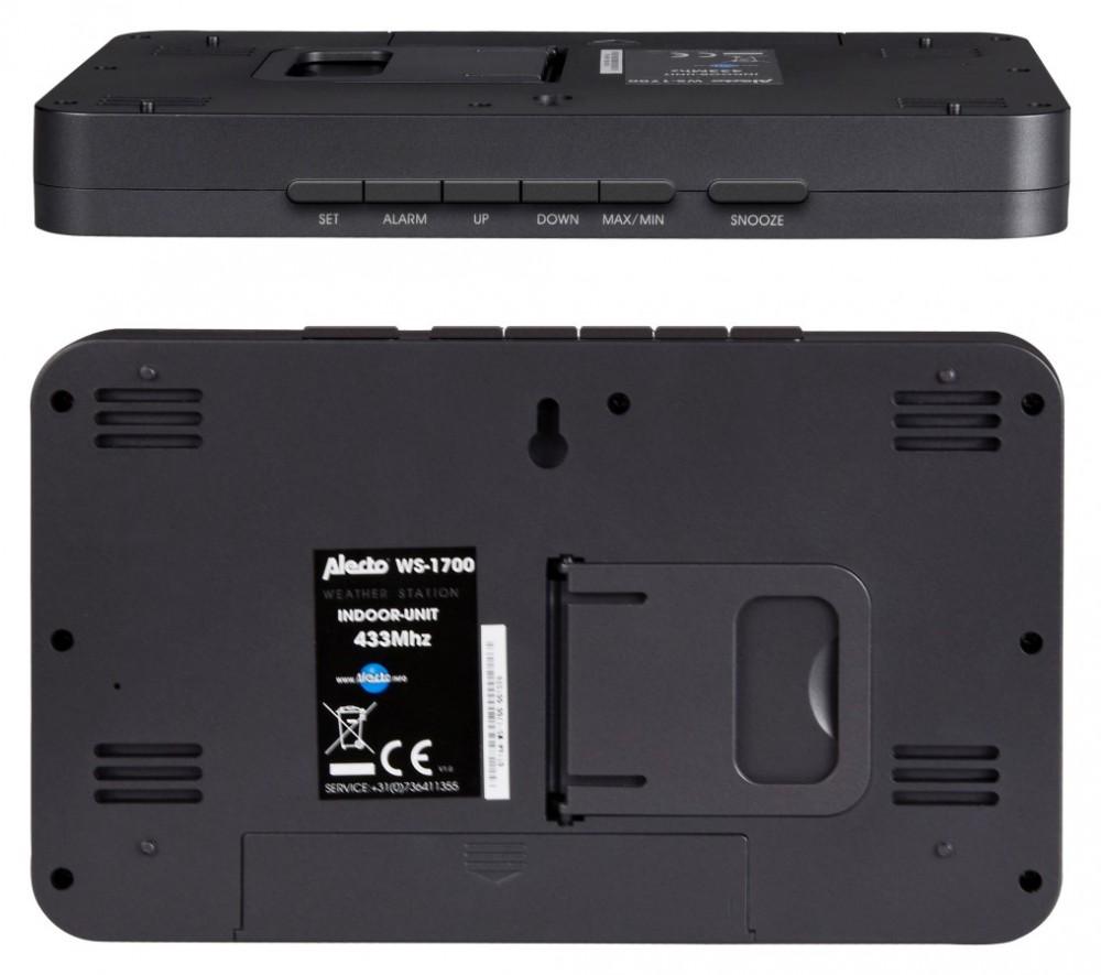 Alecto WS-1700  Weather Station with Wireless Sensor, Silver, Alecto