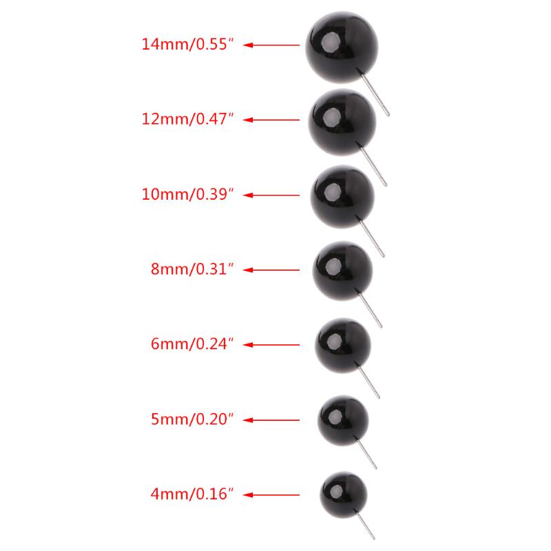 100 Stück Glasaugen 4 bis 14 mm Nadelfilz-Set, schwarze Bohnen, Puppen, Puppen, Basteln