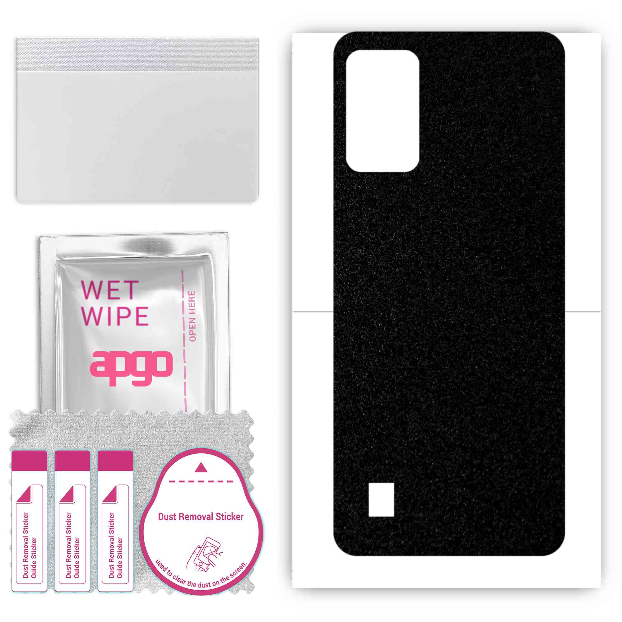 

Apgo Protective Skin Sticker для задньої панелі, сумісний із ZTE Blade A52 Lite, Wrap Film, Foil, Vinyl - Pattern Matte Black