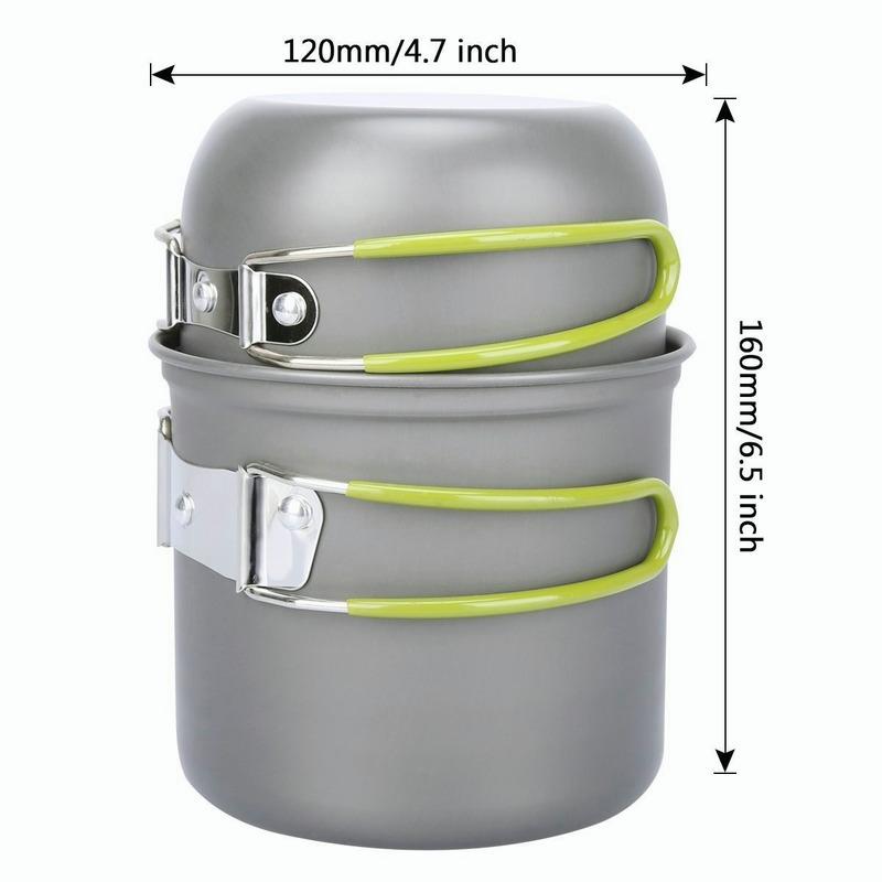 Camping Cookware Outdoor Portable Pot Aluminum Cookware Water Cup Folding Handle