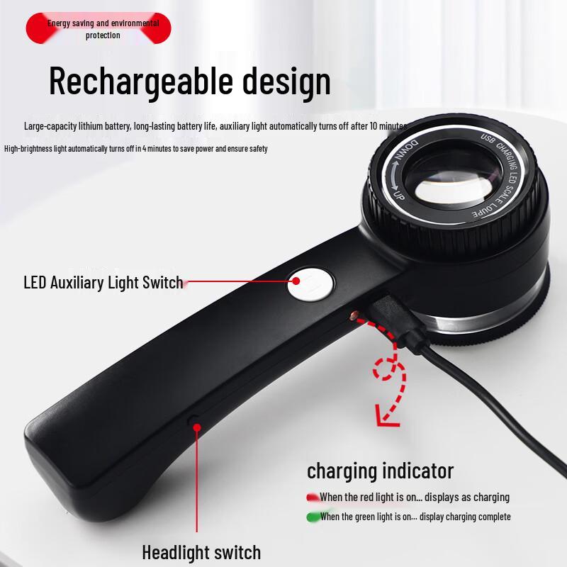 Milin Rechargeable Magnifier with Flashlight