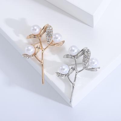Mode-Accessoires süße drei Perle Blume Vintage Brosche Brosche vielseitige Accessoires