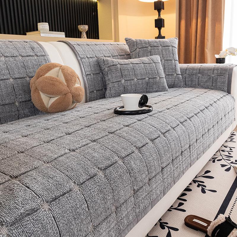 Simple Style Sofa Cover Fabric Straight Row Anti Slip Sofa Cushion Cover Skin Friendly And Durable Autumn Winter New Style M107