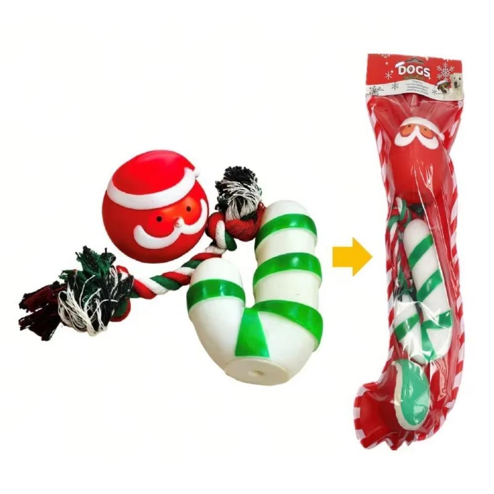 New Christmas Socks Pet Toy Set Decorative Gift Santa Claus Deer Cat Dog Fun Sound Toys Interactive Ball Stick Puppy Plaything