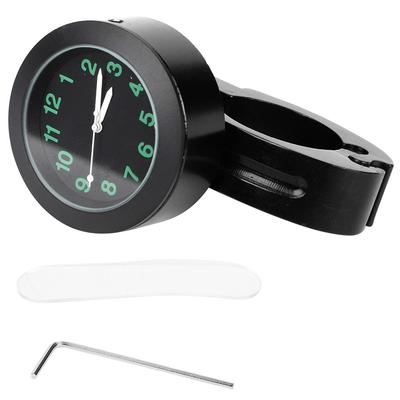 Orologio da Manubrio Impermeabile in Lega di Alluminio per Moto Universali (Nero)