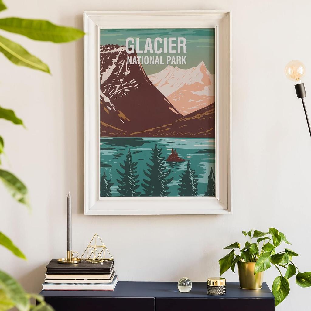 16 Pieces National Park Posters Vintage of 16 Travel Prints Wall Art Abstract Wall Art and Mountain Print Set Abstract Travel Unframed for Living