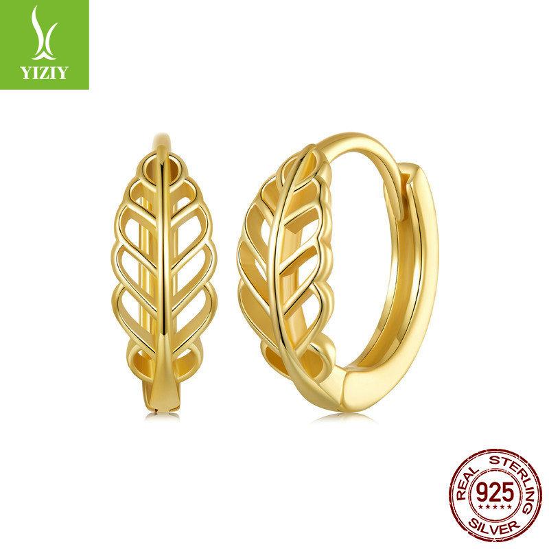 Autumn Hollow Leaf Ear Buckle Women, Simple Niche High-End S925 Sterling Silver Earrings