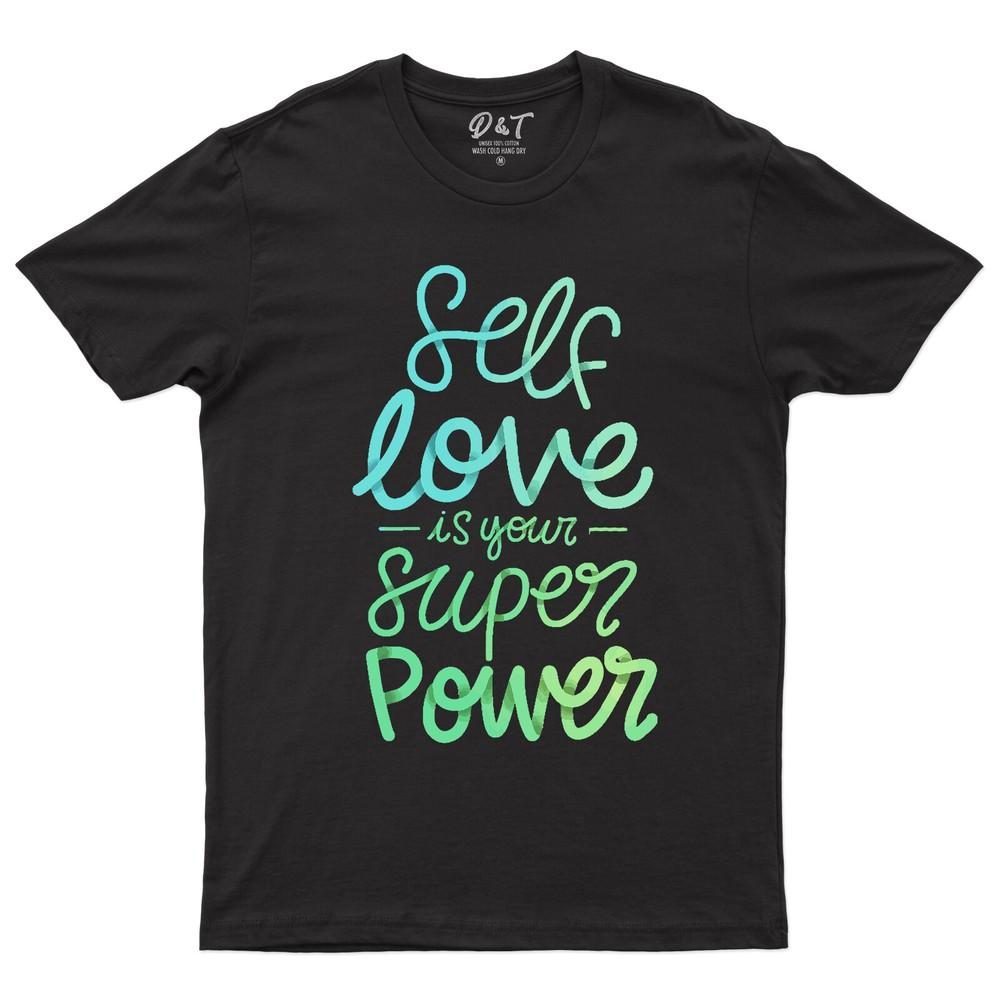 

Любовь к себе — твоя суперсила Мужская футболка Мотивационная цитата Топ Футболка S
