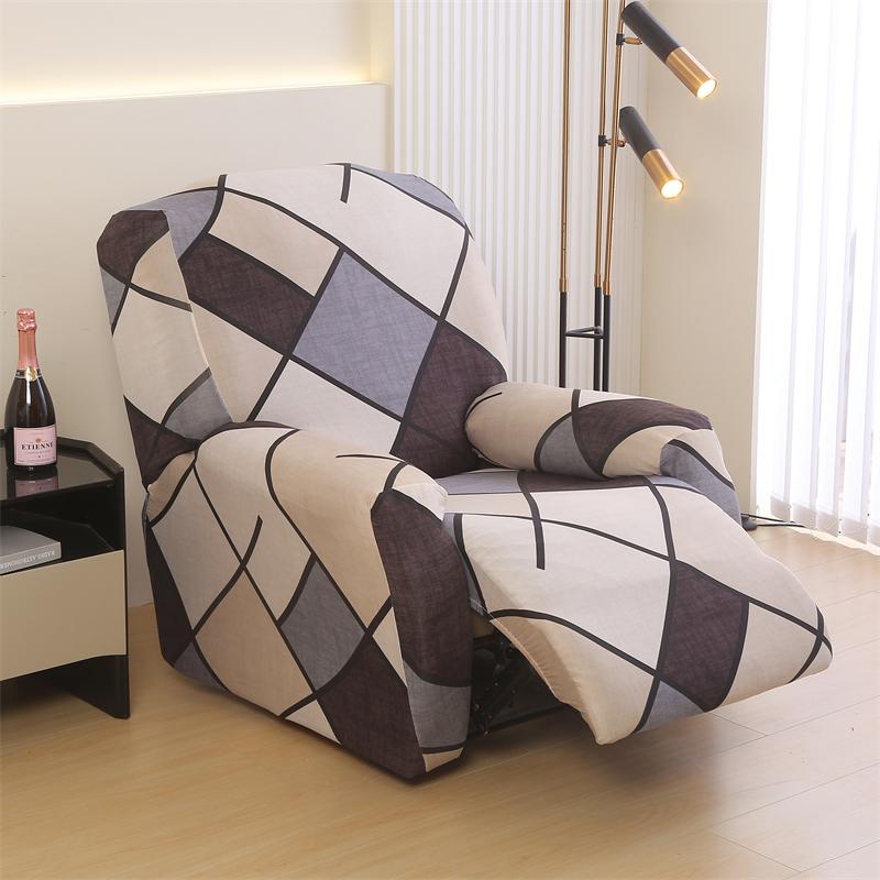 4 Pieces/Set Recliner Sofa Cover Stretch Solid Color Lazy Armchair Slipcovers Couch Covers For Living Room Decor