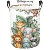 1pc Laundry Basket, Tropical Jungle Animal Print Dirty Clothes Hamper, Collapsible Fabric Storage Bin with Durable Handles, Casual Style Home Organize
