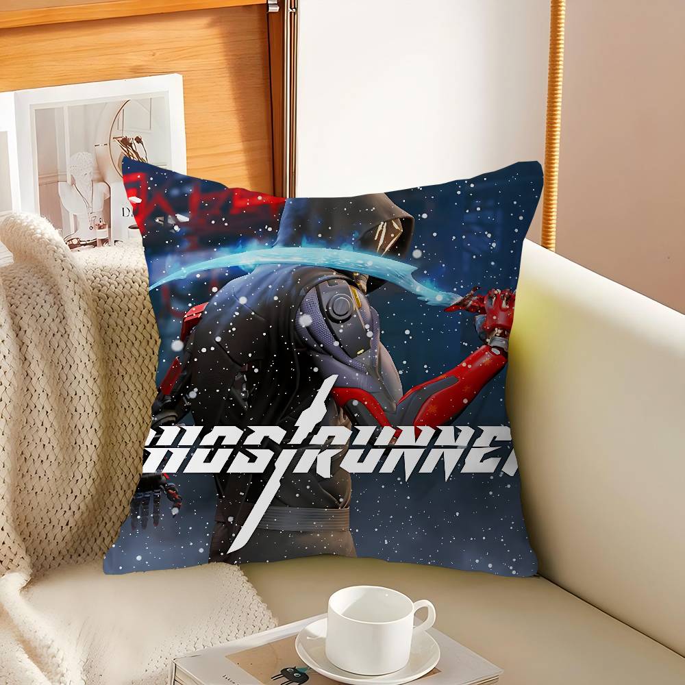 

COOL G-Ghostrunner 2 Pillow Covers Cartoon Sofa Decorative Home Double-sided Printing Short Plush Cute Cushion Cover 16x16Inch