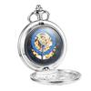 TREEWETO Mechanical Pocket Watch, Silver, Roman Numerals, Moon and Sun Design, with Chain and Gift Box