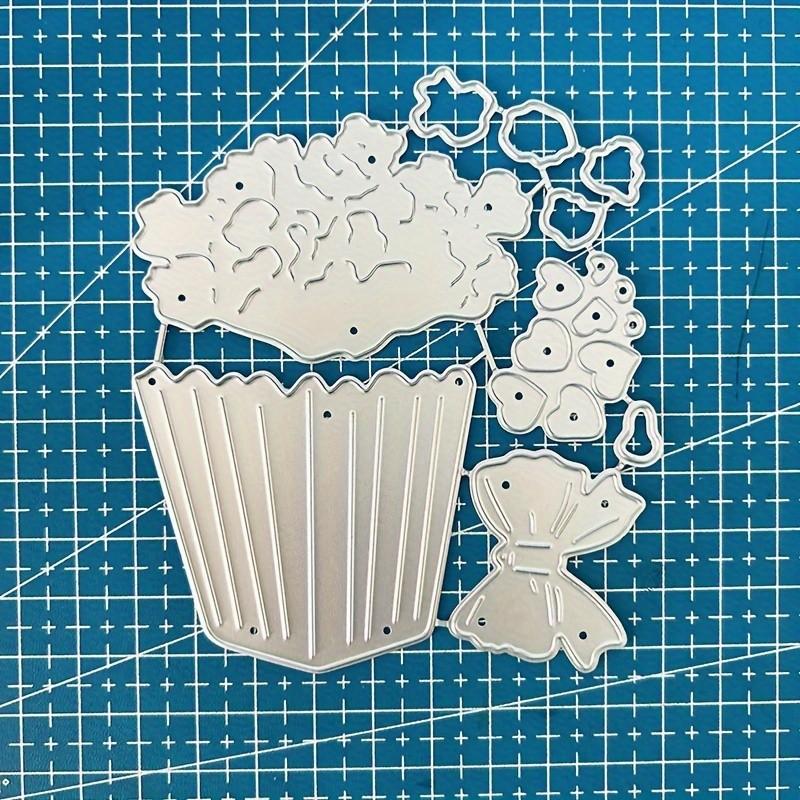 

Попкорн Металлические режущие штампы Трафареты для скрапбукинга Изготовления открыток Декоративное тиснение Бумажные карточки Штампы dies серебряный