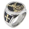 Drop Ship Cooler Ring Größe 7-14 Solider Kreuzschutz US-Ring 316L Edelstahl Herren 4 Farben Jesus Kreuzring