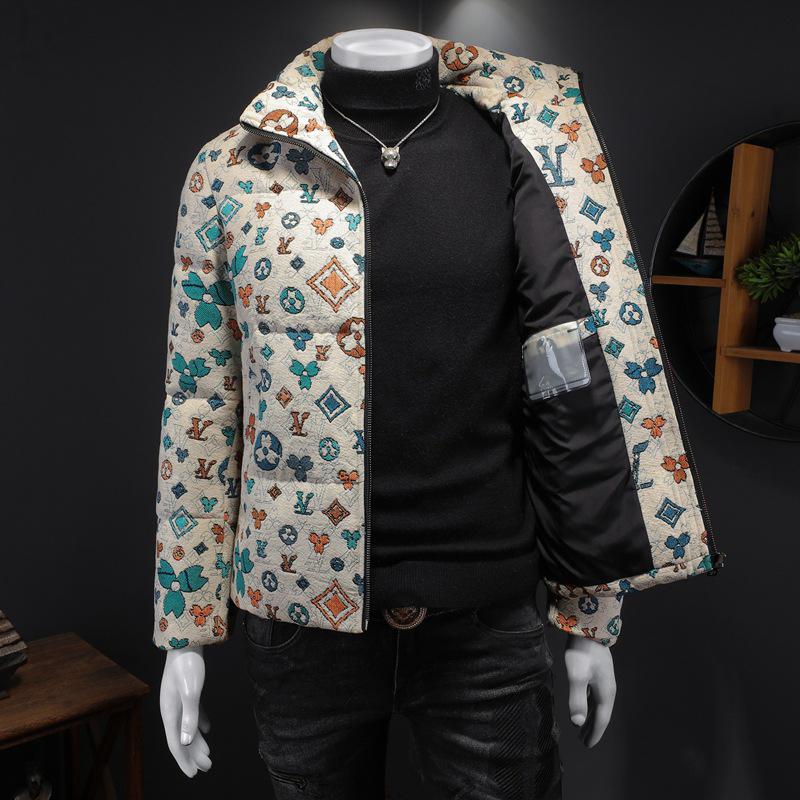 Hochwertige Herren-Jacquardjacke mit 90% Daunenfüllung - Herbst/Winter 2025 Edition
