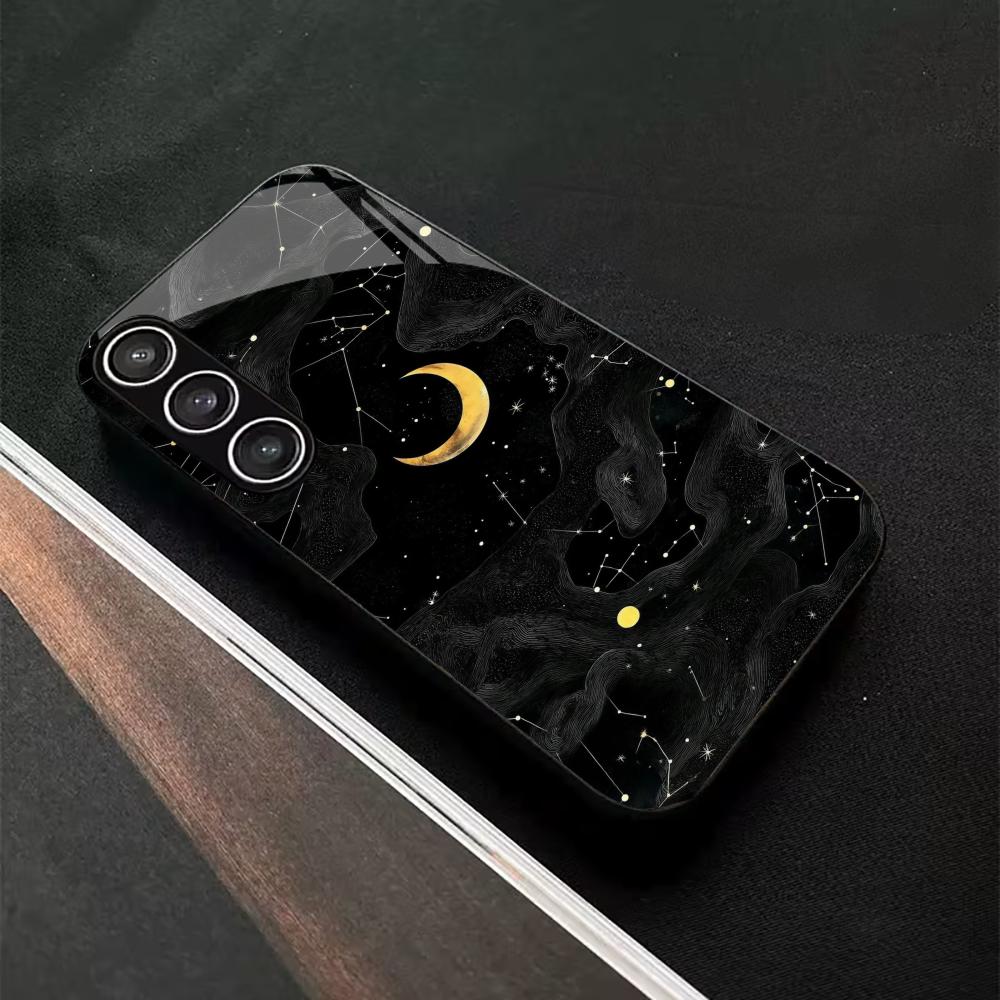 Night Sky Protective Exquisite High-end PhoneCase Glass TPU PhoneCase for Samsung Galaxy S26 S25 S24 S23 S22 S21 FE,Ultra,Plus