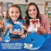 Blue Splashy Whale Positive Crochet Animals Doll With Card Desktop Ornament Emotional Support Handmade Knitted Cheer Up Toy