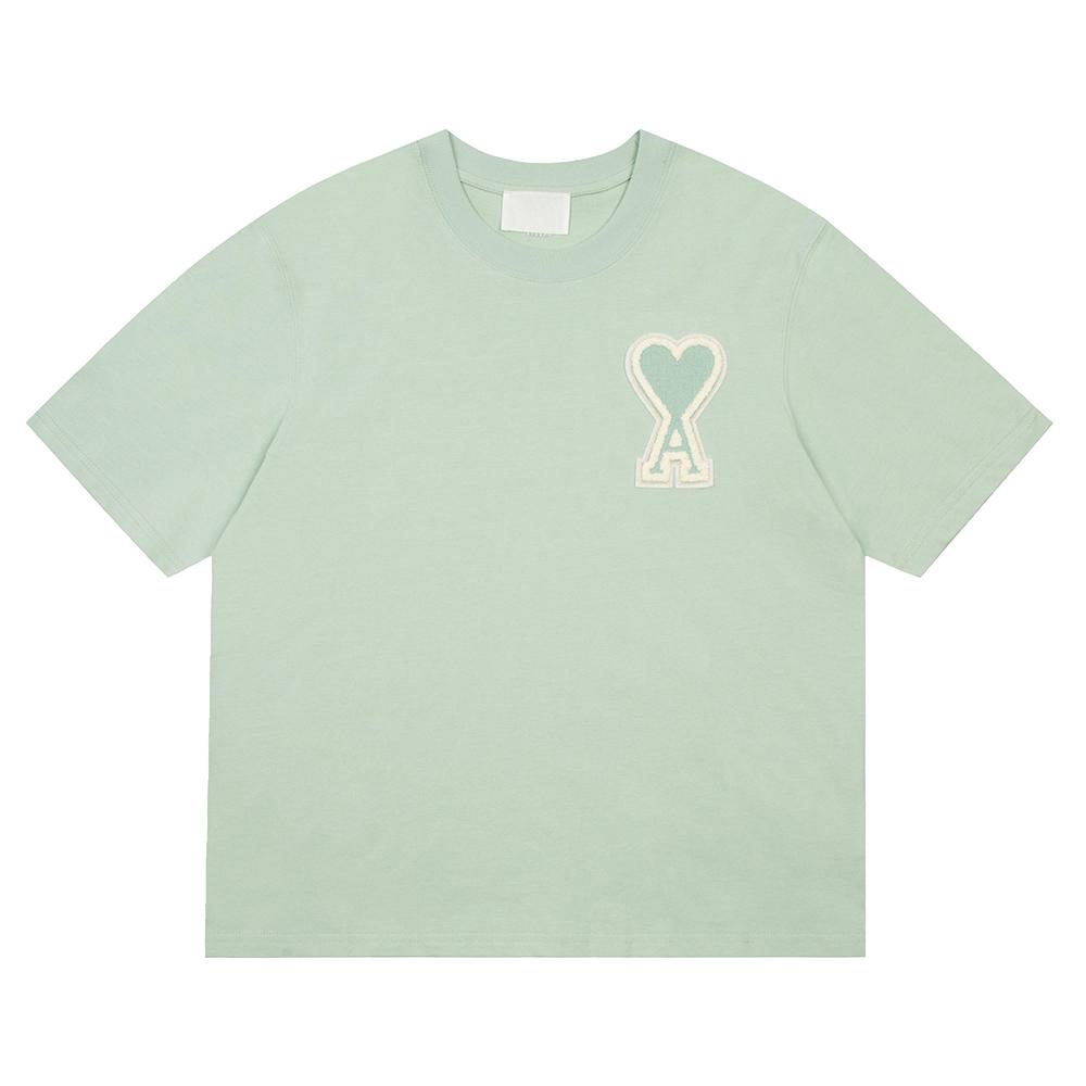 Sommer Neues Buchstaben Gewebtes Mikro-Etikett Reine Baumwolle Kurzärmeliges Lockeres Paar T-Shirt