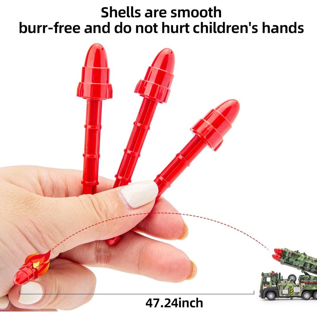 KADAYAYA Jouet Militaire Camion Avec 6 Véhicules Et 8 Missiles - 32cm Lumières Sons - Idéal Enfants 3 Ans+