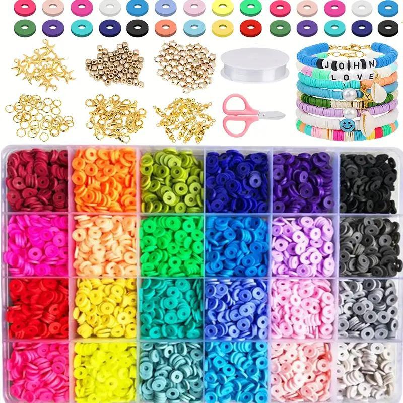 Polymer Clay Bead DIY Bracelet Kit - Beading Materials & Accessories Set
