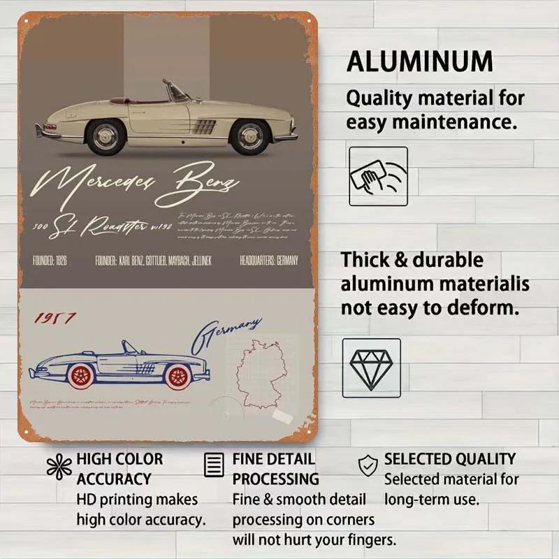 Sign Cars Poster Home Decoration Living Room Retro Metal Tin Sign Plaque for Garage Wall Art Decoration Interior