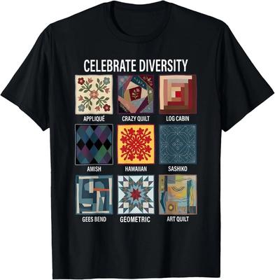 Feiere Vielfalt Quilten Handwerk Patchwork Vielfalt T-Shirt