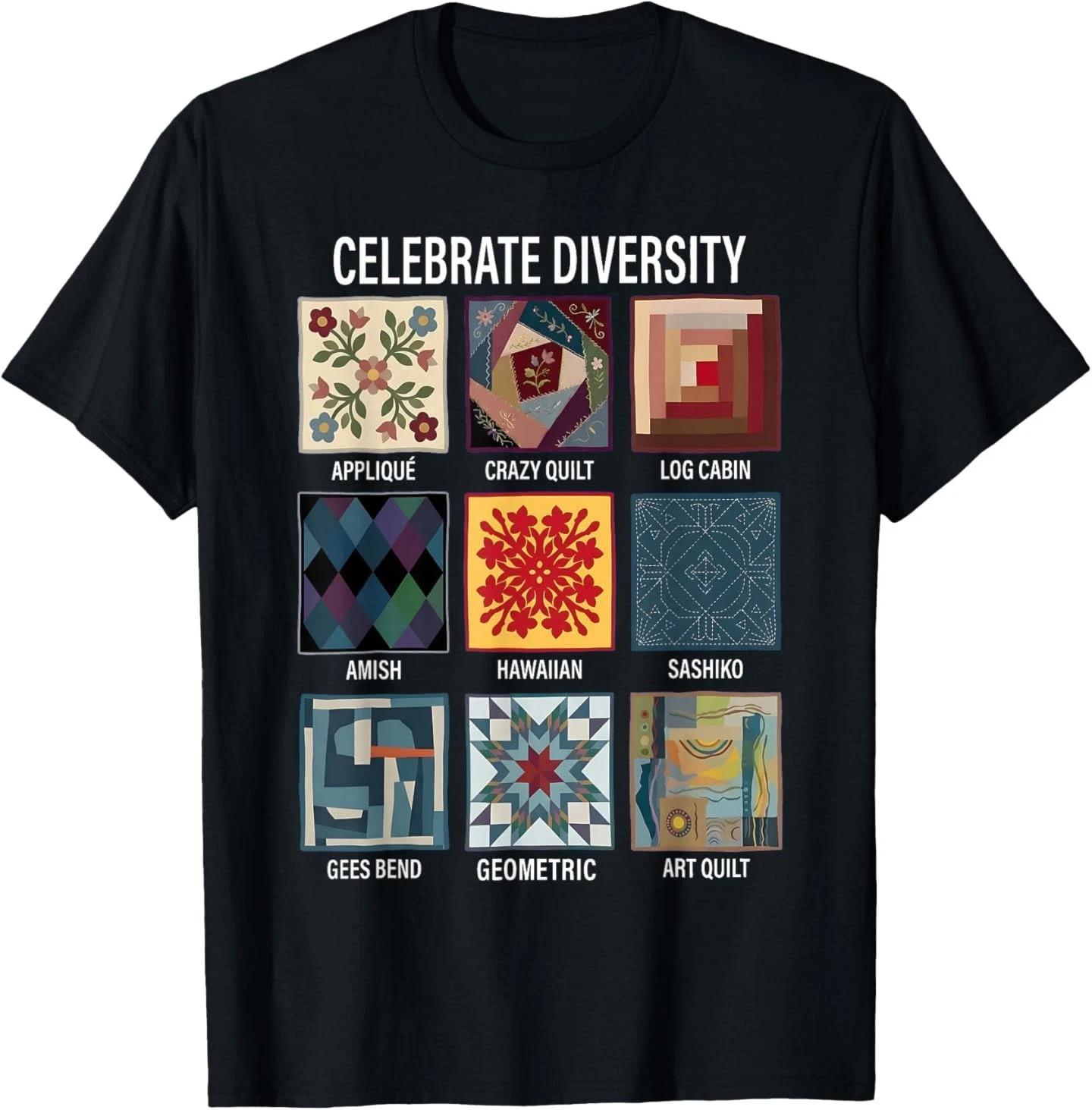 Celebrate Diversity Quilting Craft Patchwork Diversity T-Shirt S