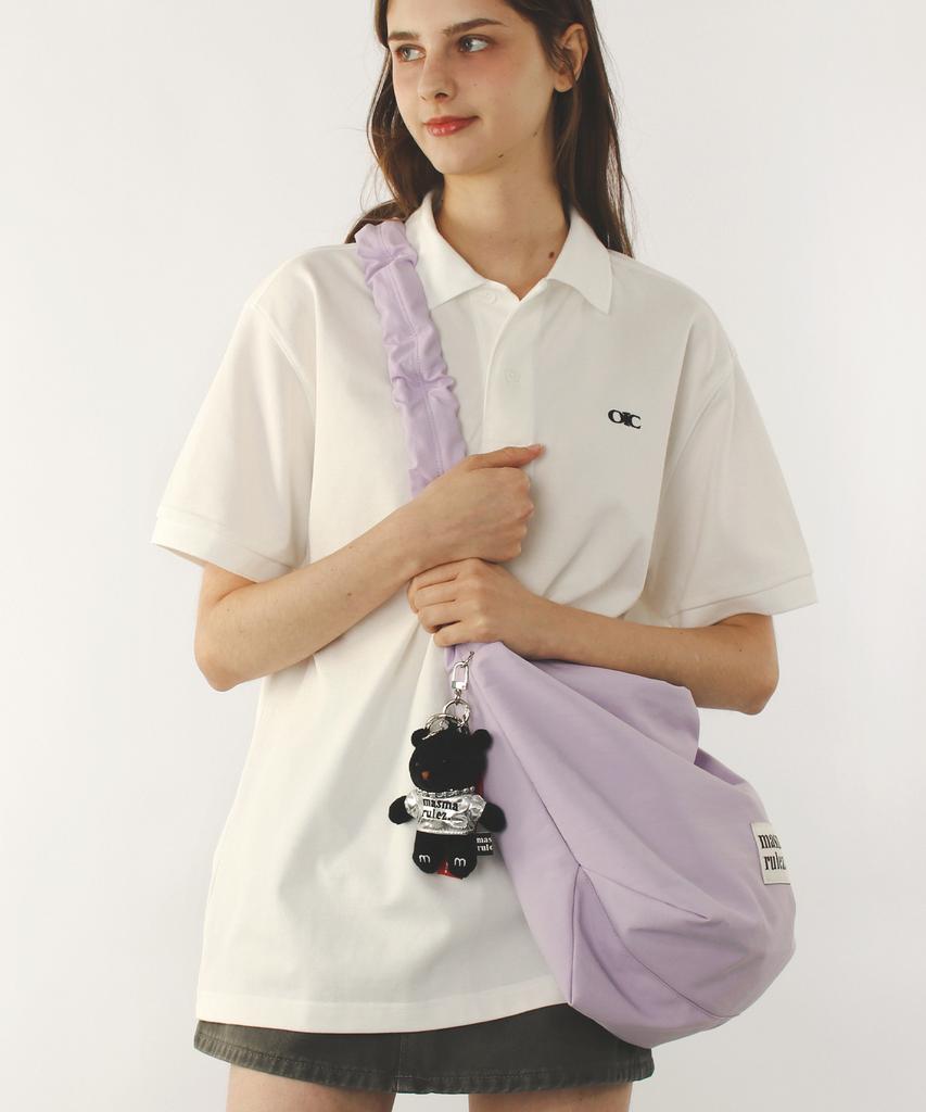 Masmarulez Nylon 2Way Shirring Hobo Bag_Lilac
