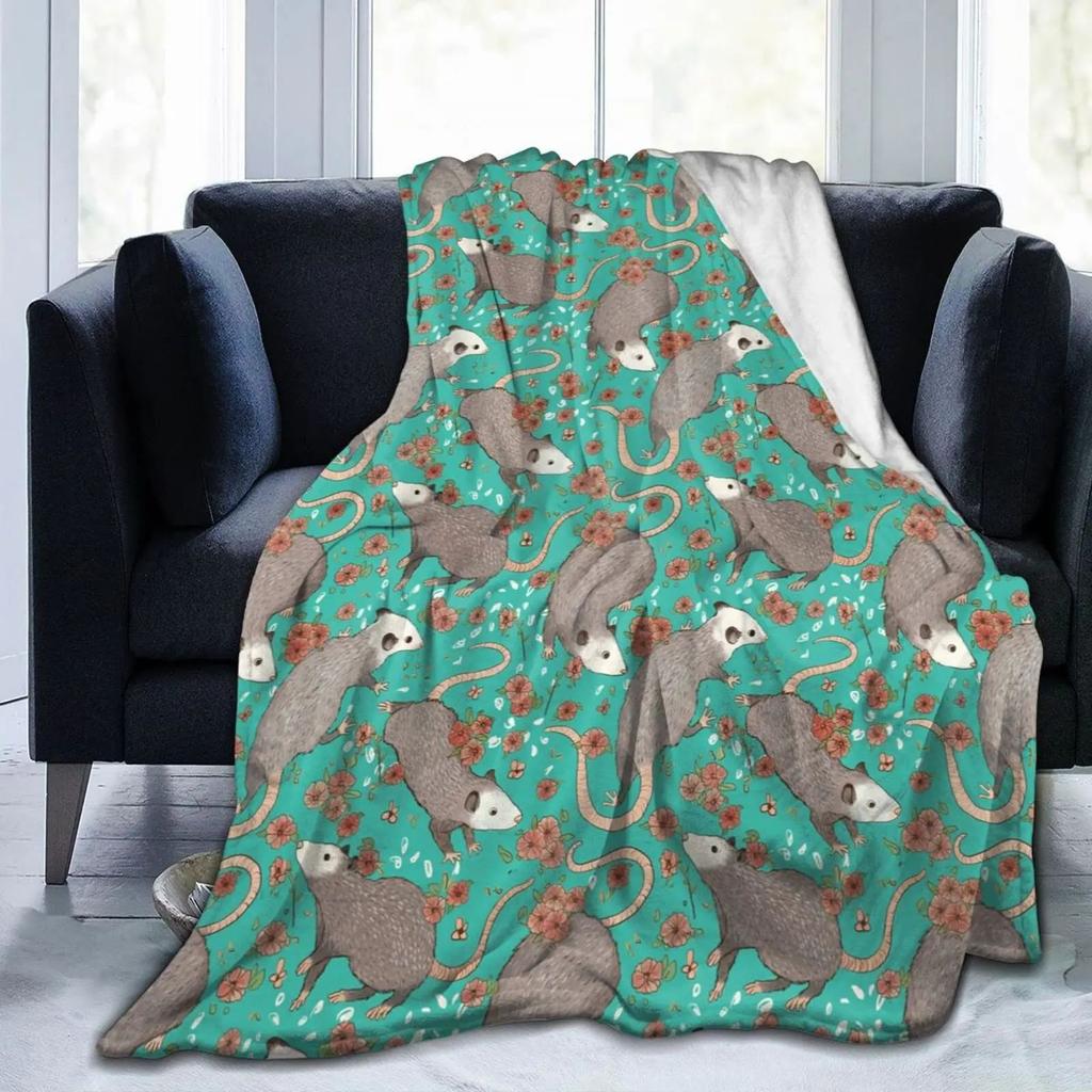 Confused Possum Theme Soft Blanket High Quality Flannel Blanket Warm Sofa Blanket Decorative Blanket Universal In All Seasons
