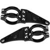 Aramox Universal Motorcycle Headlight Mount Bracket, 38-41mm Fork Clamps, Black Metal, 2-Piece Adjustable Lamp Holder