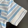 2Pcs/set Baby Set Casual Summer Boys Girls Blue Suits Clothes Stripe Polo Shirt + Short Pant Toddler Kids Set For Girls Boys