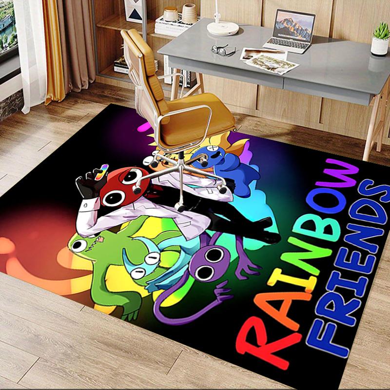 1 Stück Regenbogen-Kreaturen Teppich für Spielzimmer Schlafzimmer Wohnzimmer Sofa Heimdekoration, Kinder Spielbereich Teppich Rutschfeste Fußmatte Y72944
